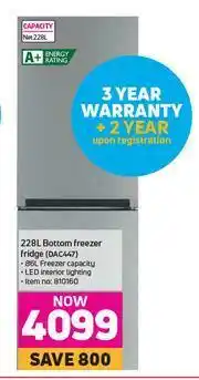 Game Defy 228L Bottom Freezer Fridge (DAC447) offer