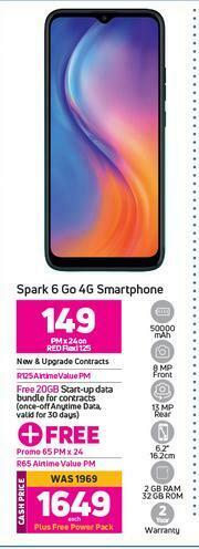 Game Tecno Spark 6 Go 4G Smartphone-Each offer