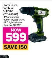 Game Storm Force Cordless Drill 18V (CDY16-45B18) offer