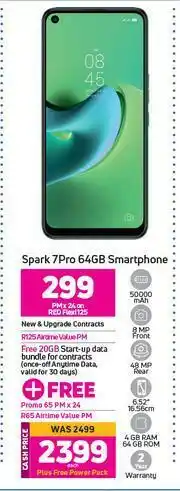 Game Tecno Spark 7 Pro 64GB Smartphone-Each offer