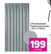 Game Taped Lined Curtain Assorted-2's Per Pack offer