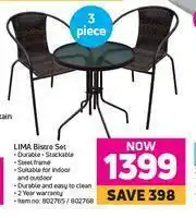 Lima 3 Piece Bistro Set