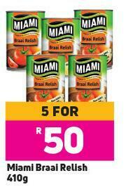 Game Miami Braai Relish-For 5 x 410g offer