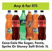 Game Coca-Cola No Sugar, Fanta, Sprite Or Stoney Soft Drink-For Any 6 x 1Ltr offer