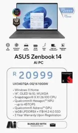 Computer Mania ASUS Zenbook 14 AI offer