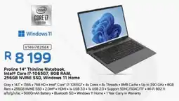 Computer Mania Proline 14" Thinline Notebook, Intel Core 17-1065G7, 8GB RAM, 256GB NVME SSD, Windows 11 Home offer