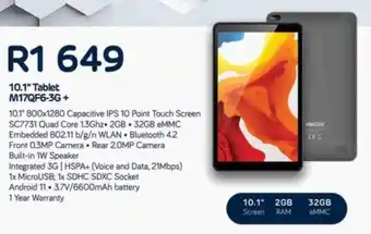 Computer Mania Mecer 10.1" Tablet M17QF6-3G+ offer