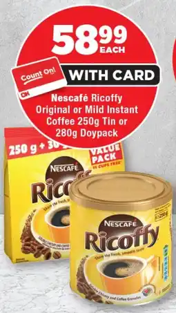 OK MiniMark Nescafé Ricoffy Original or Mild Instant Coffee Tin or Doypack offer