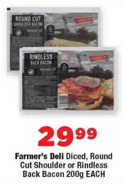 OK MiniMark Farmer's Deli Diced, Round Cut Shoulder or Rindless Back Bacon offer