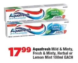 OK MiniMark Aquafresh Mild & Minty, Fresh & Minty, Herbal or Lemon Mint offer