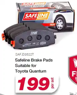 AutoZone Safeline Brake Pads Suitable for Toyota Quantum offer