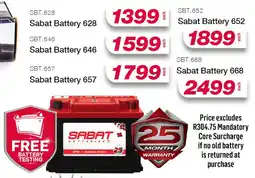 AutoZone Sabat Battery 628 offer