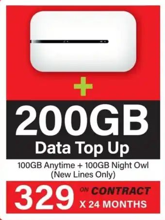 Incredible Connection 200GB Data Top Up offer