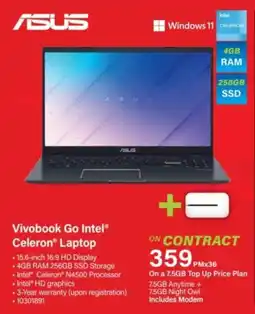 Incredible Connection ASUS Vivobook Go Intel Celeron Laptop offer