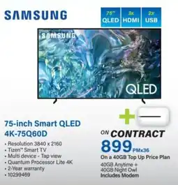 Incredible Connection SAMSUNG 75-inch Smart QLED 4K-75Q60D offer
