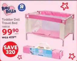 ToysRUs Baby Bella Toddler Doll Travel Bed offer