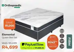 The Bed Shop Orthopaedic Elemental Queen Bed Set offer