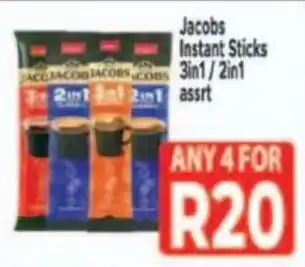 Supa Store Jacobs Instant Sticks 3in1/ 2in1 assrt offer
