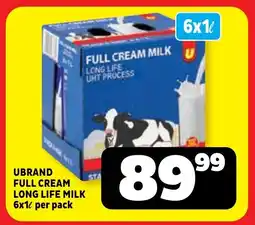 Usave Ubrand full cream long life milk offer