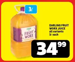 Usave Darling fruit worx juice all variants offer