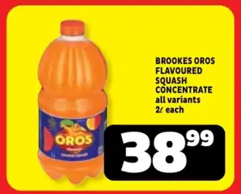 Usave Brookes oros flavoured squash concentrate offer