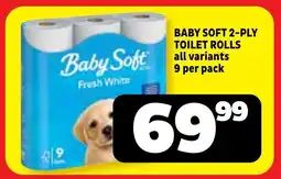 Usave Baby soft 2-ply toilet rolls all variants offer