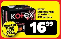 Usave Kotex sanitary pads all variants offer