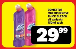 Usave Domestos multipurpose thick bleach all variants offer