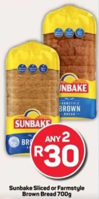 Pick n Pay Sunbake Sliced or Farmstyle Brown Bread offer