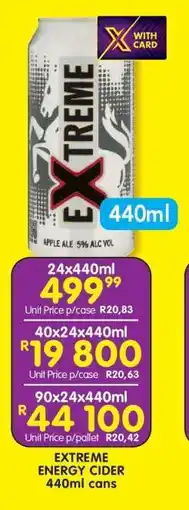 Shoprite EXTREME ENERGY CIDER 440ml cans offer
