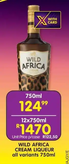 Shoprite Wild Africa Cream Liqueur offer