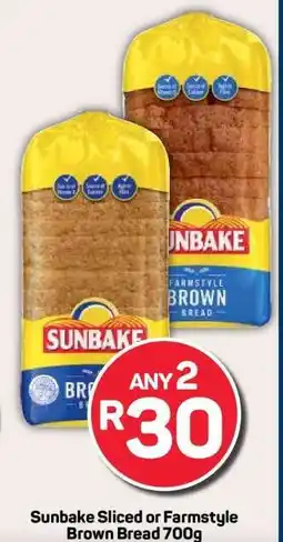 Pick n Pay Sunbake Sliced or Farmstyle Brown Bread 700g offer