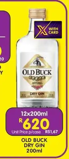 Shoprite OLD BUCK DRY GIN 200ml offer