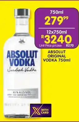 Shoprite ABSOLUT ORIGINAL VODKA 750ml offer