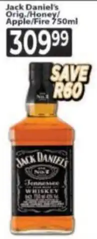 Supa Store Jack Daniel's Orig./ Honey/ Apple/ Fire offer
