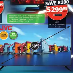 Checkers JVC 50" 4K QLED Android TV offer