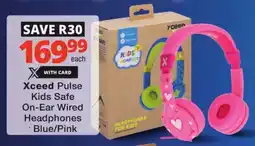 Checkers Xceed Pulse Kids Safe On-Ear Wired Headphones offer