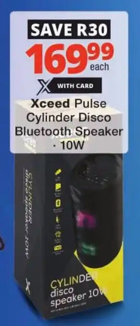 Checkers Xceed Pulse Cylinder Disco Bluetooth Speaker offer