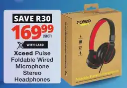 Checkers Xceed Pulse Foldable Wired Microphone Stereo Headphones offer