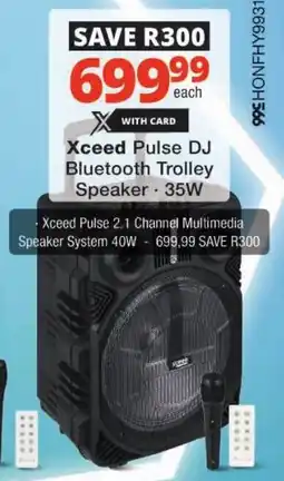 Checkers Xceed Pulse DJ Bluetooth Trolley Speaker offer