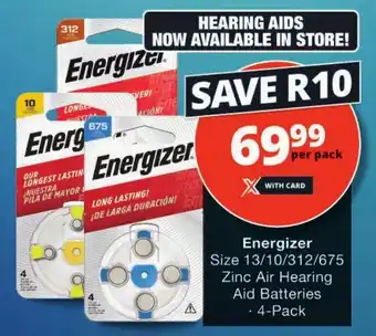 Checkers Energizer Zinc Air Hearing Aid Batteries offer
