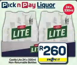 Pick n Pay Hypermarket Castle Lite Non-Returnable Bottles offer