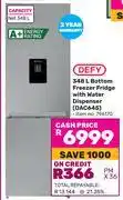 Game Defy 348L Bottom Freezer Fridge With Water Dispenser DAC645 offer