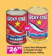 Game Lucky Star Pilchards In Tomato Or Hot Chilli Sauce-400g Each offer