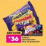 Game Cadbury Chocolate Bars Assorted-For 3 x 40g/49g offer