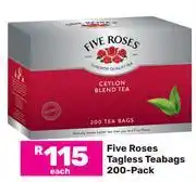 Game Five Roses Tagless Teabags 200 Pack-Each offer