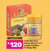 Game Little Bee Raw Honey 500g Plus Laager Rooibos Teabags 80s-Both For offer