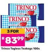 Game Trinco Tagless Teabags-For 3 x 100s offer
