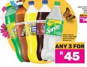 Game Fanta, Sprite, Stoney, Sparletta & Twist Soft Drinks-For 3 x 1.5L offer
