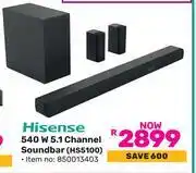 Game Hisense 540W 5.1 Channel Soundbar HS5100 offer